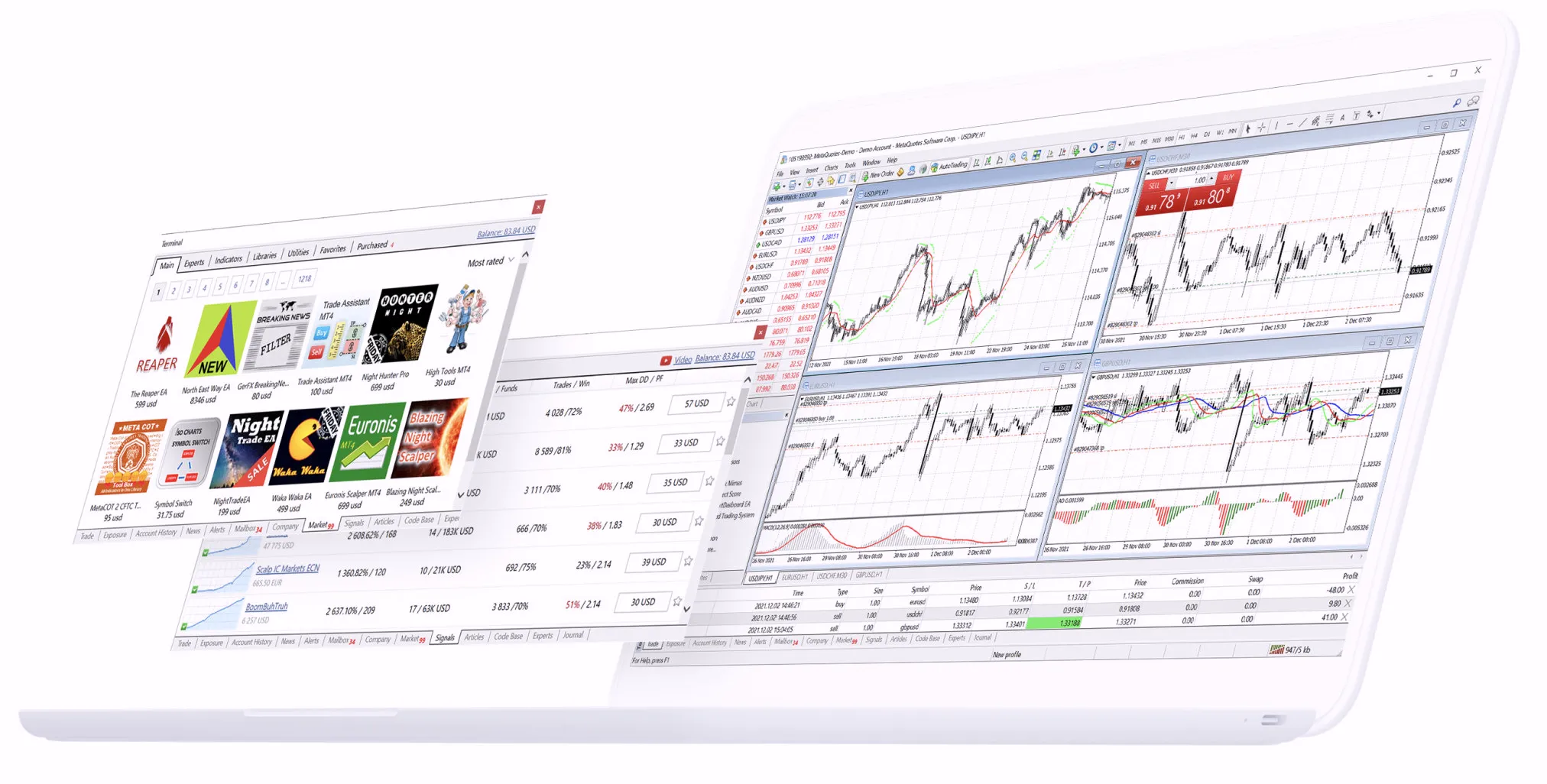 MetaTrader 4 桌面端交易终端展示