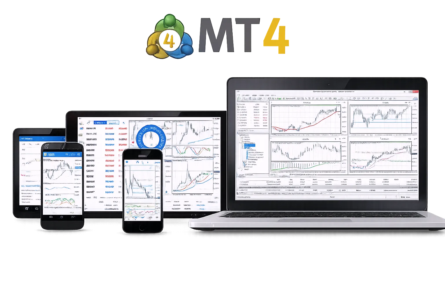 MetaTrader 4 交易平台图表与订单界面